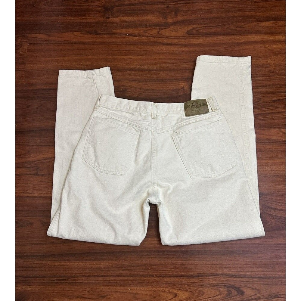 VTG 90s Wrangler Rugged Wear Earth Wash Mens Jeans Cream Ivory 33x32 Indie USA